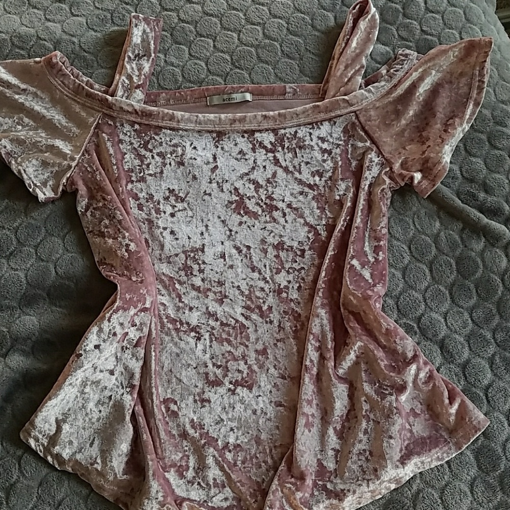 Off the shoulder velvet top